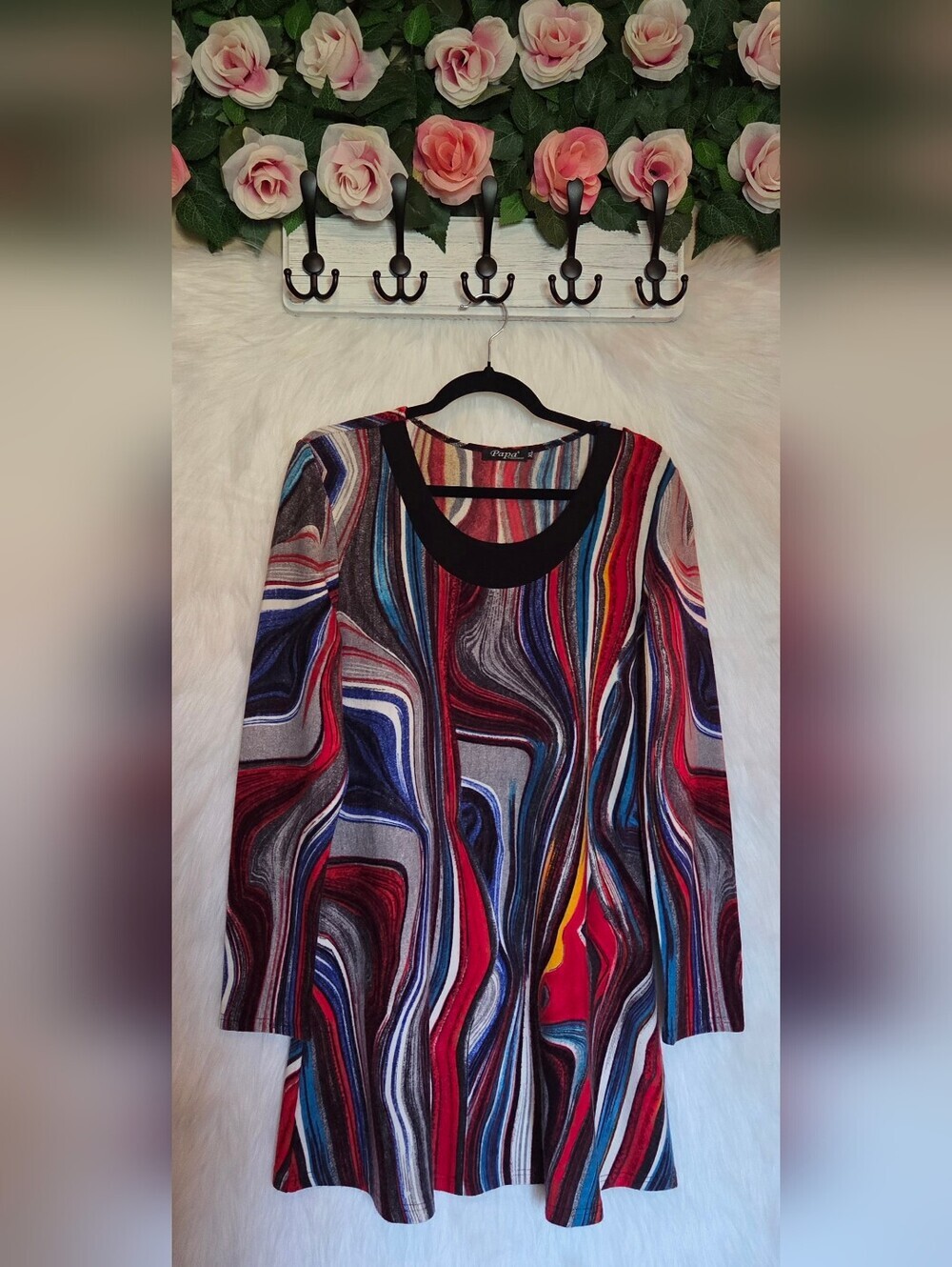 🇨🇦 Papa Vancouver 🇨🇦 70s Vibe Super Soft Scoop Neck Tunic Dress